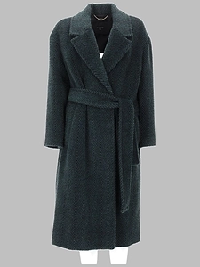 Paltò Herringbone Belted Coat