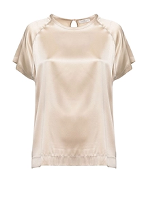 Panicale Satin Short-Sleeve Top
