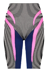 Paolina Russo Ribbed Mesh Performance Shorts
