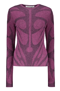 Paolina Russo Ribbed Jacquard Knitted Sweater
