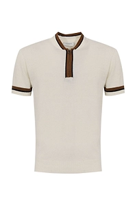Paolo Pecora Zip Collar Knit Polo Shirt