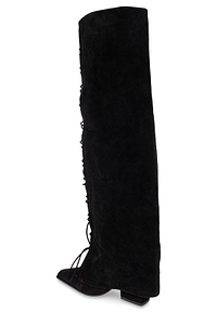 Paris Texas Jane Fold Over Lace-Up Boots
