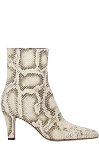 Paris Texas Snake-Effect Mid-Heel Boots