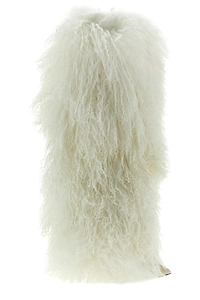 Paris Texas Shearling Pointed Toe Knee-High Boots
