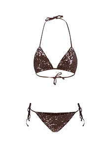 P.A.R.O.S.H. Sea Sequined Triangle Bikini Set