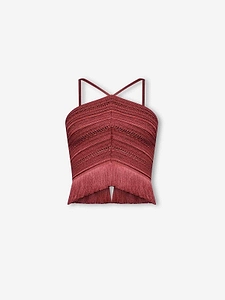 Patbo Amber Fringe Halter Top