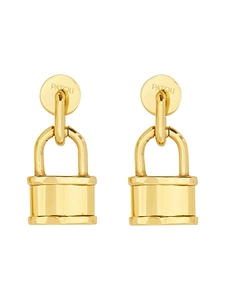 Patou Padlock Logo Engraved Earrings