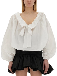 Patou Ruffle-Trimmed Tie Fastened Blouse