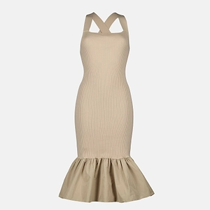 Patou Ruffled Hem Knitted Dress