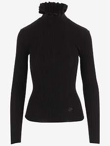 Patou Ruffled Turtleneck Knitted Sweater