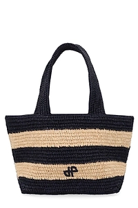 Patou Small Raffia Trapeze Tote Bag