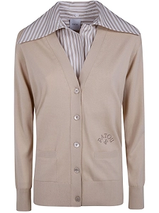 Patou Stripe Detailed V-Neck Cardigan