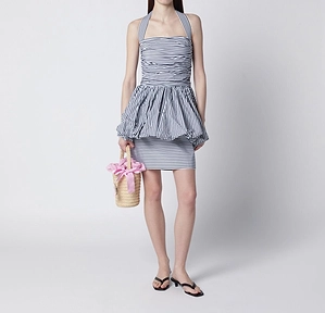 Patou Striped Bubble Mini Dress