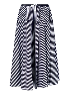 Patou Striped A-Line Skirt