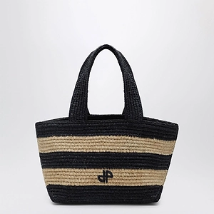 Patou Striped Raffia Tote Bag