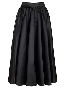 Patou Volume High Rise Satin Midi Skirt
