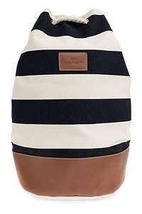 Paul & Shark Logo Patch Striped Backpack