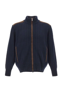 Paul & Shark Ribbed Zip-Up Cardigan