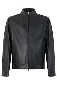 Paul & Shark Stand-Collar Leather Jacket