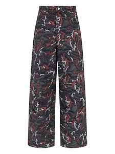 Pdf Abstract Print Wide-Leg Pants