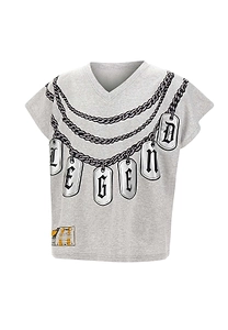Pdf Chain Graphic V-Neck T-Shirt