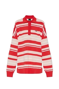 P.E Nation Strata Striped Long Sleeve Polo
