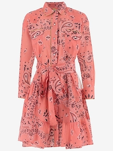 Pep's Cannes Bandana Print Shirt Dress
