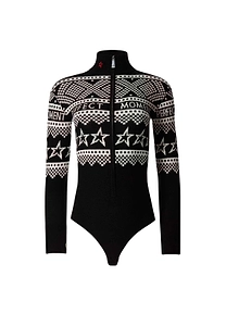 Perfect Moment Holiday Intarsia Zip Bodysuit