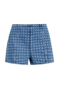 Perfect Moment Houndstooth Denim Shorts