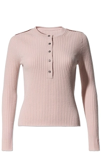 Perfect Moment Ribbed Henley Knitted Top