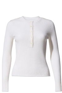 Perfect Moment Ribbed Henley Knitted Top
