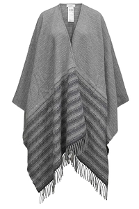 Peserico Striped Fringed Poncho