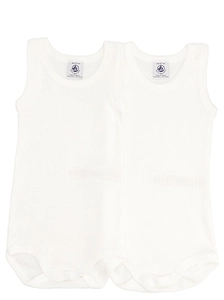 Petit Bateau 2-Pack Sleeveless Bodysuit