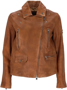 Peuterey Long-Sleeved Zip-Up Leather Jacket
