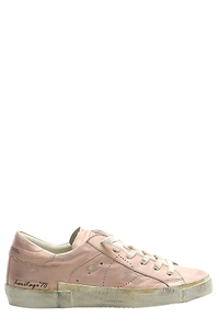 Philippe Model Glitter Detailed Lace-Up Sneakers
