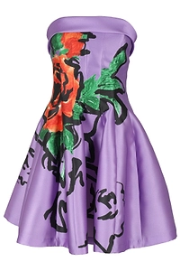 Philosophy Di Lorenzo Serafini Graphic-Print Strapless Dress