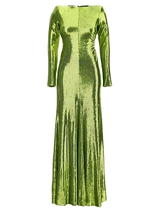 Philosophy Di Lorenzo Serafini Open-Back Long-Sleeved Dress