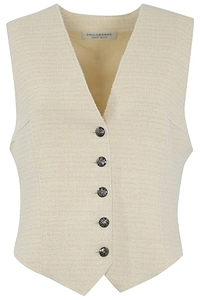 Philosophy Di Lorenzo Serafini V-Neck Raw-Cut Buttoned Waistcoat