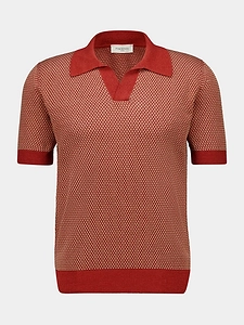 Piacenza Cashmere Contrast-Trim Ribbed-Knit Polo Shirt