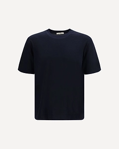Piacenza Cashmere Short-Sleeve Crewneck Knitted Sweater