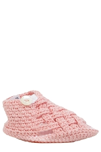 Piccola Giuggiola Open Toe Ribbed Flat Shoes
