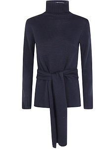 Pierantoniogaspari Belted Turtleneck Knitted Sweater