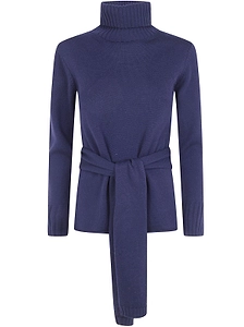 Pierantoniogaspari Belted Turtleneck Knitted Sweater