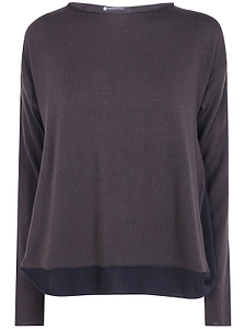 Pierantoniogaspari Bicolor Draped Hem Sweater