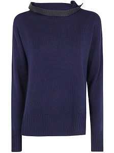 Pierantoniogaspari Ribbon High Neck Knitted Sweater