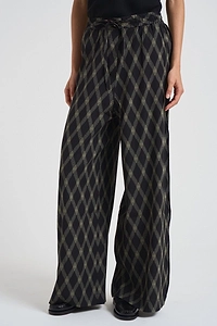 Pierre-Louis Mascia Diamond-Pattern Wide-Leg Pants