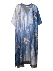 Pierre-Louis Mascia Butterfly Print Kaftan Dress