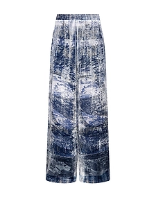 Pierre-Louis Mascia Printed Wide-Leg Velvet Trousers