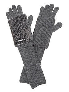 Pinko Logo Sequinned Gloves