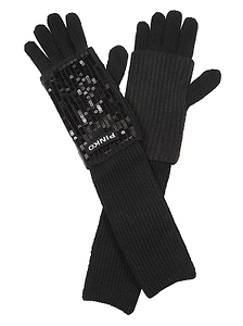 Pinko Logo Sequinned Gloves